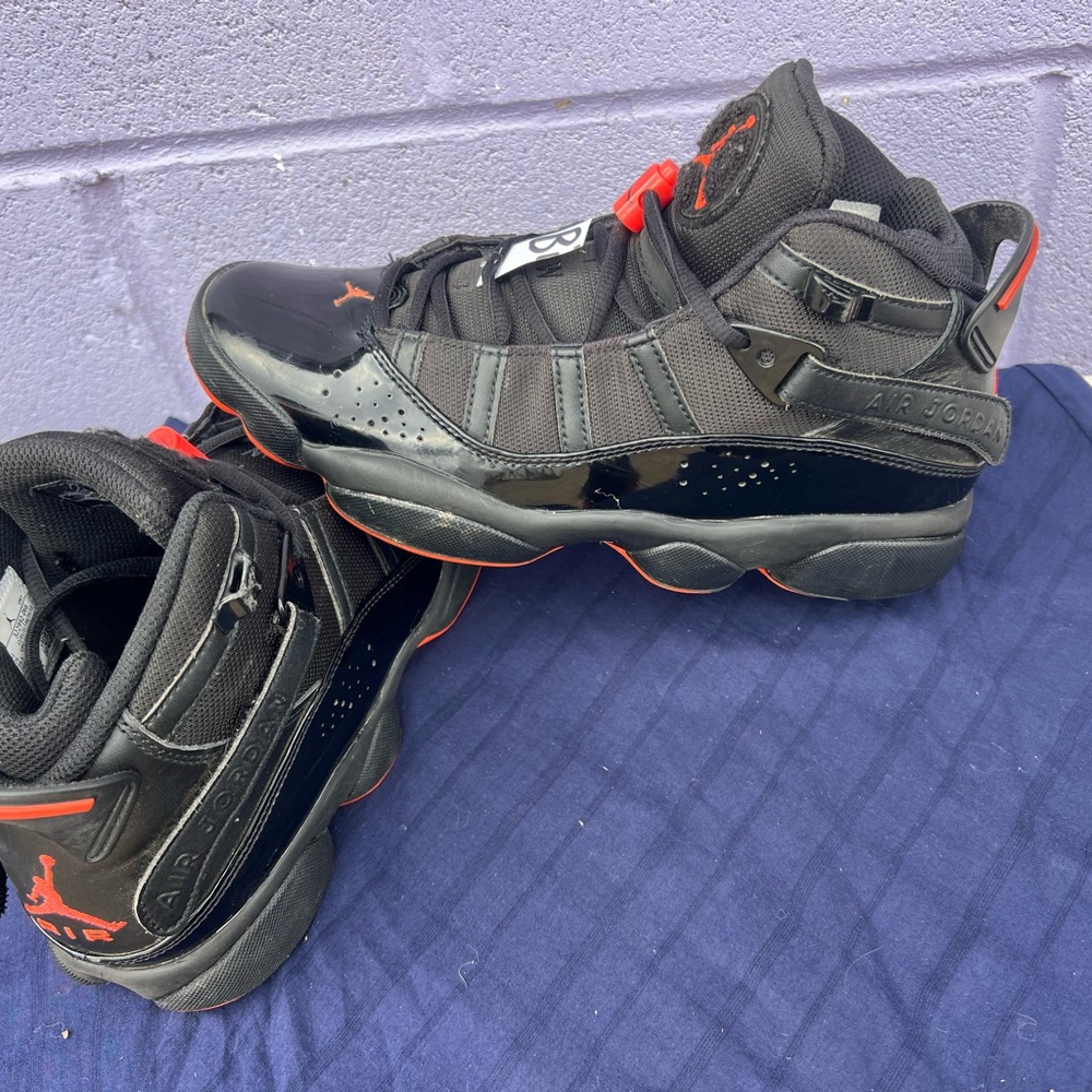 Jordan Black and Orange Sneakers